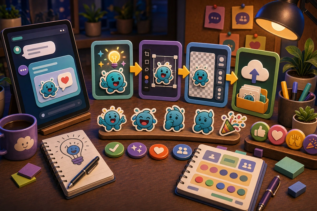 ChatGPT Image to Slack Emoji Workflow illustration