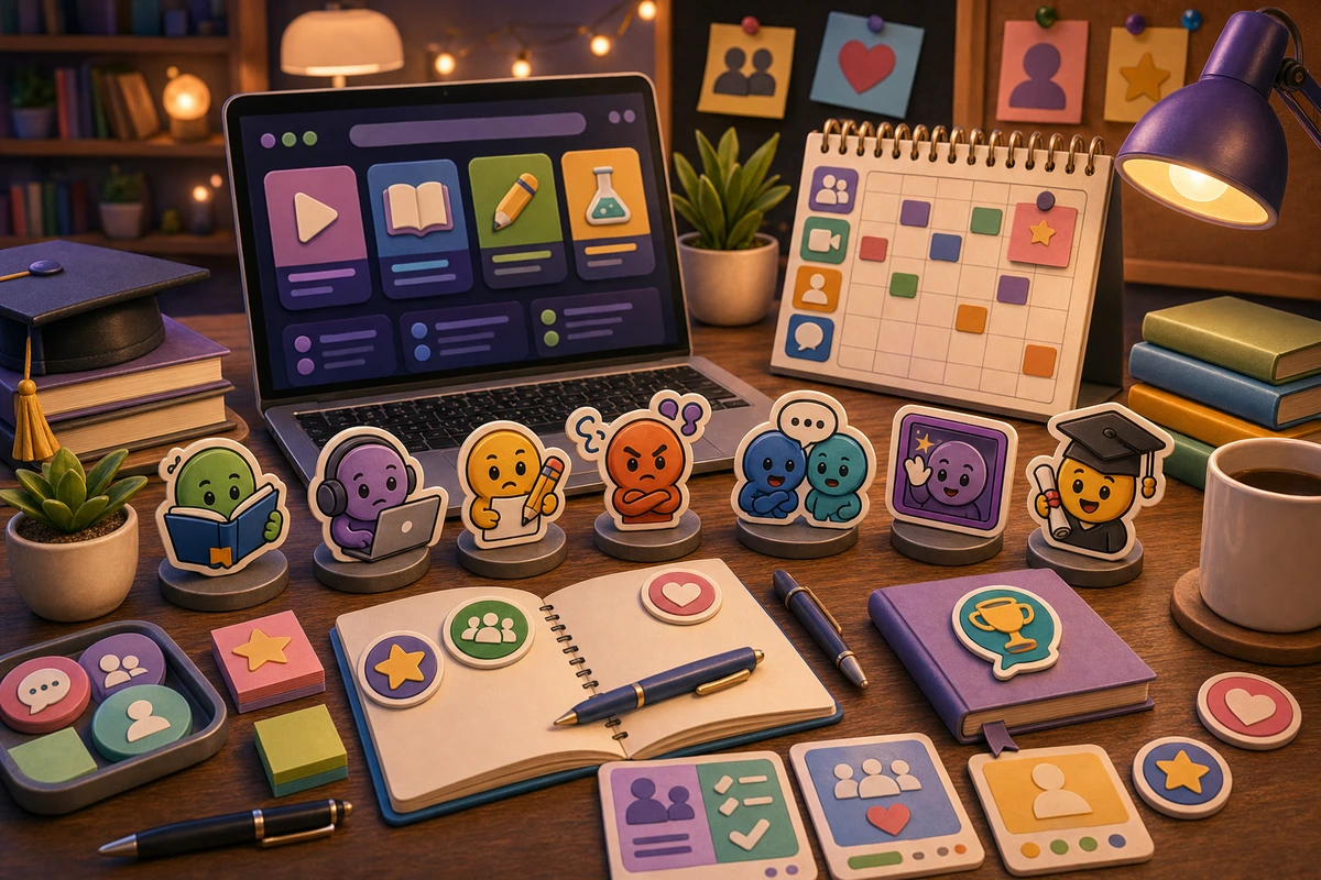 Cohort Course Community Emoji Pack illustration