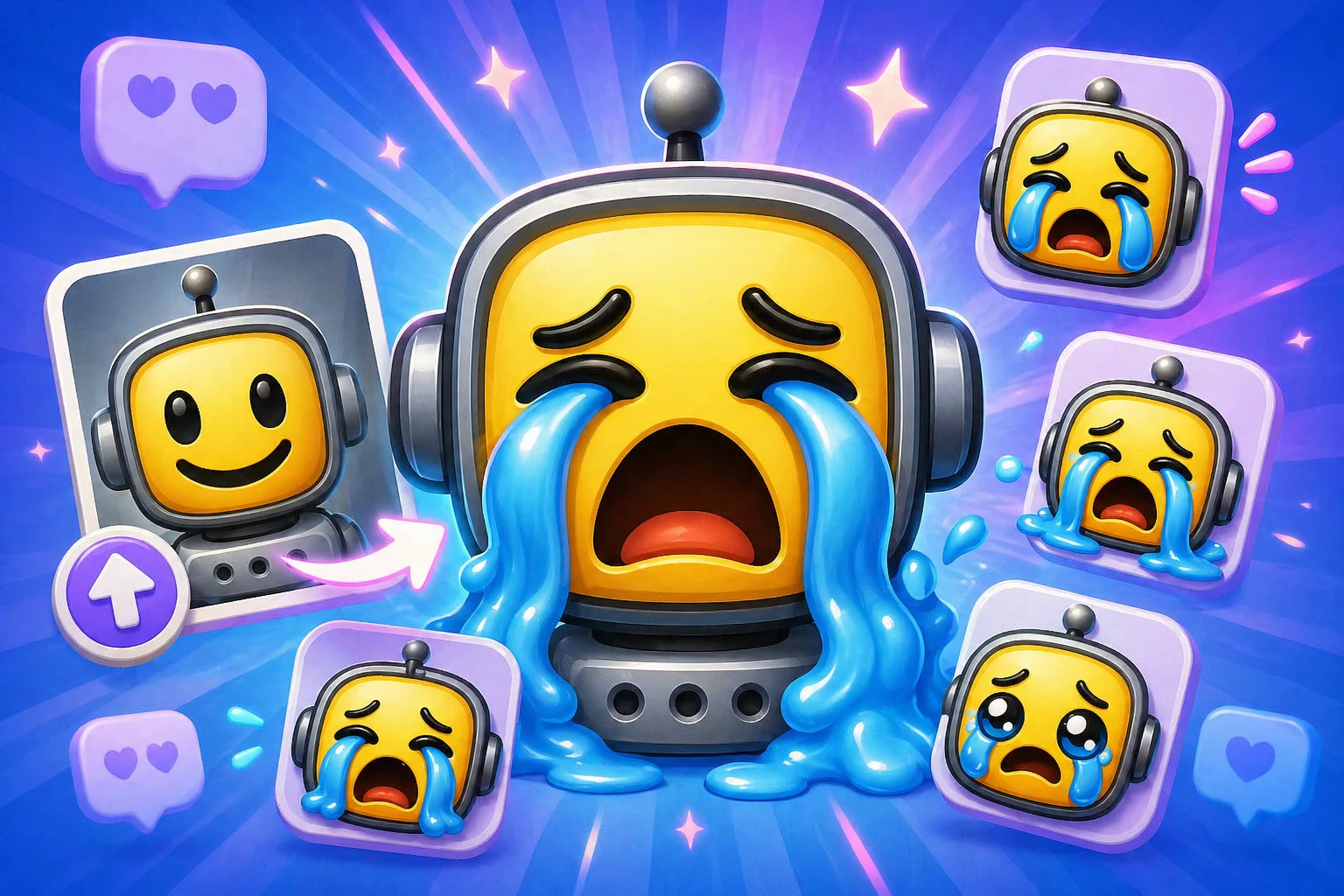 AI crying emoji maker with dramatic sad reaction preview