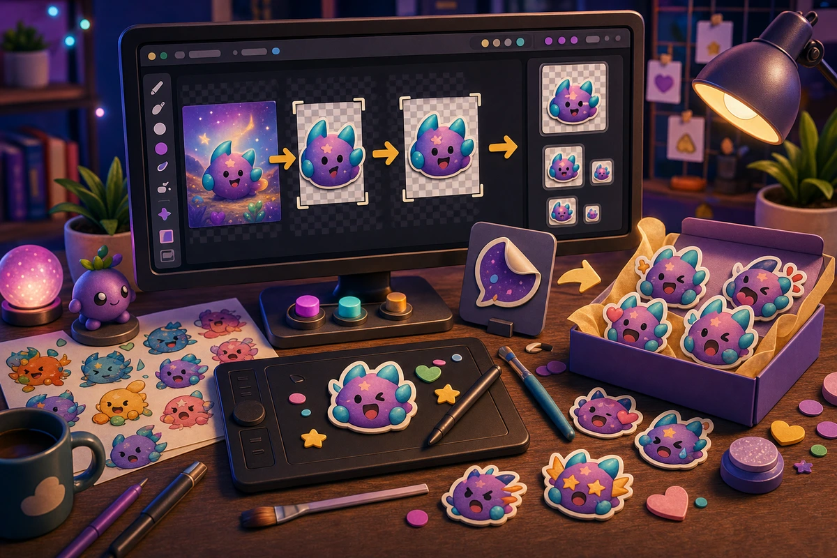 Midjourney to Discord Emotes Workflow illustration