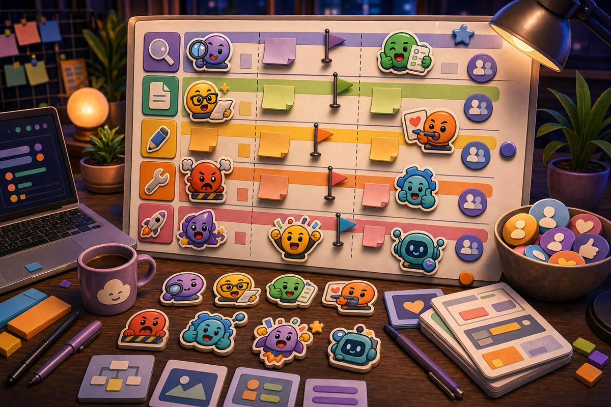 Product Manager Roadmap Emoji Pack illustration