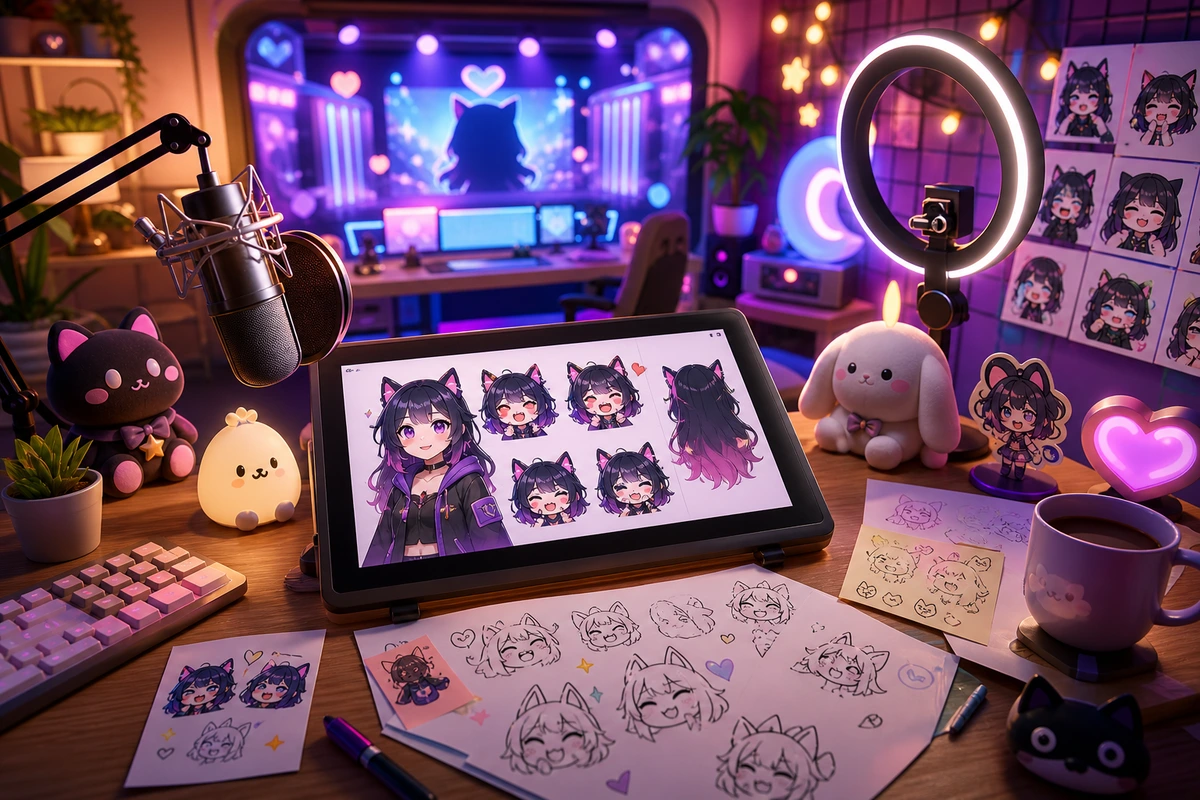 VTuber Debut Emote Pack Checklist illustration