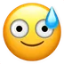 Click to make emojis with: An emoji face with wide eyes and a bead of sweat